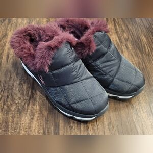 Spyder Leah Luxury Faux Fur-Lined Slip-On Wedge Waterproof Mule Shoes Sz 6.5